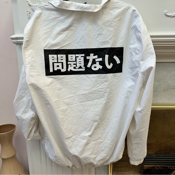 H&M Divided Men's Japanese White Coach Jacket Large. - Picture 5 of 7